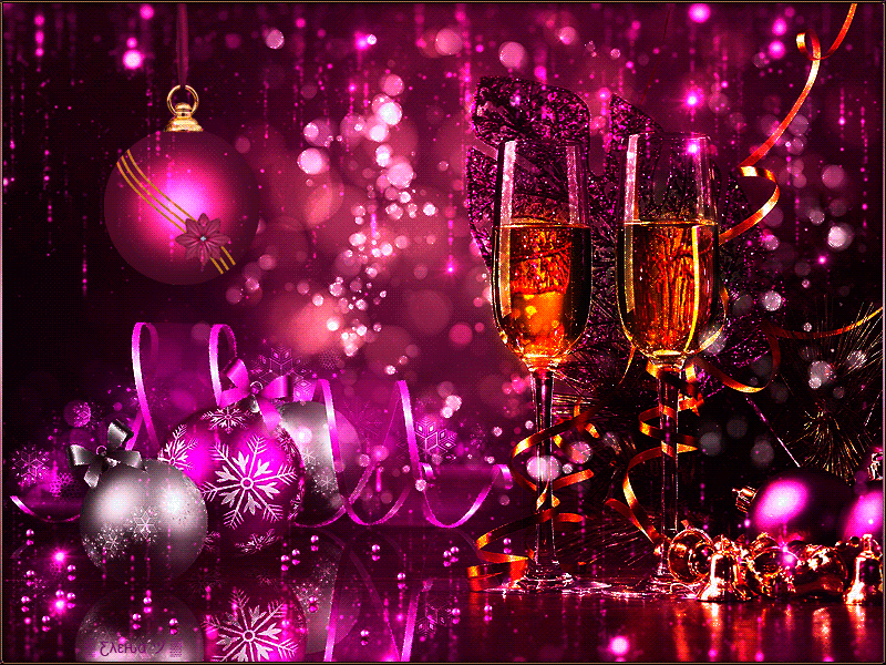 Новогодняя открытка, анимация счастливого нового года