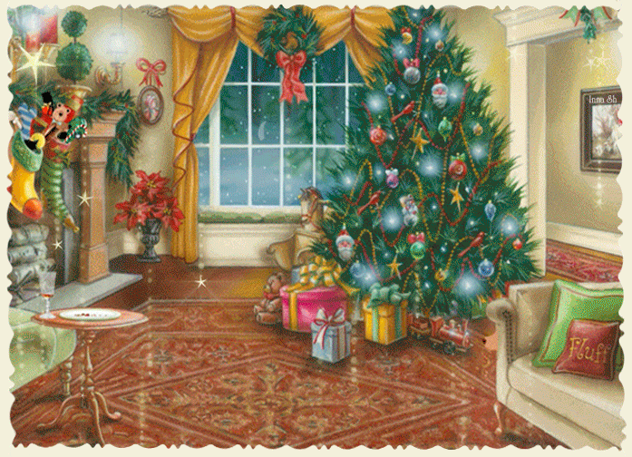 Поздравительная открытка, gif с Рождеством Христовым
