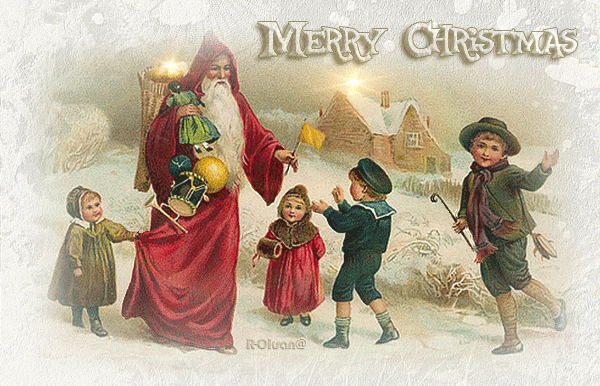 Праздничная открытка, гифка с Рождеством Христовым
